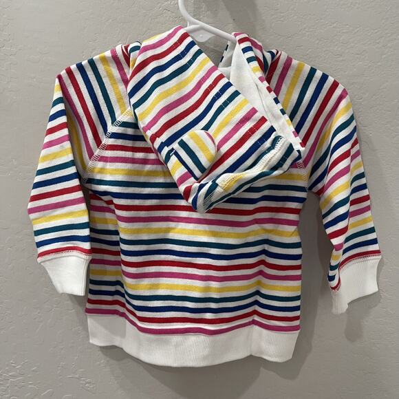 NWT Hanna Andersson Rainbow Stripe Bear Ear Hoodie Jacket - Picture 3 of 6